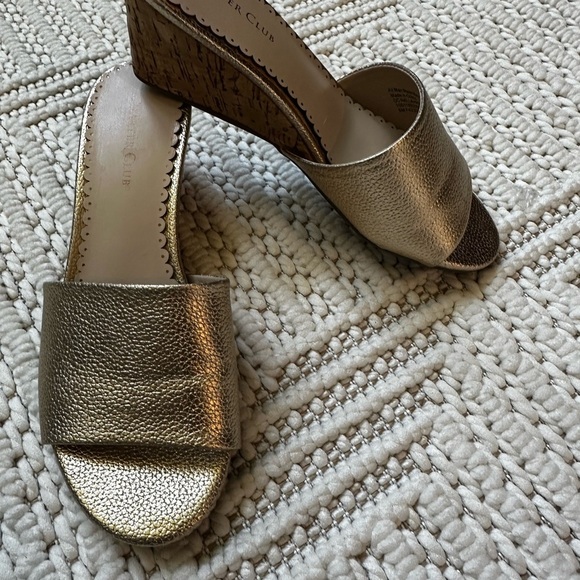 Charter Club Gold Mules Shimmery Slip-On Style - Picture 4 of 5